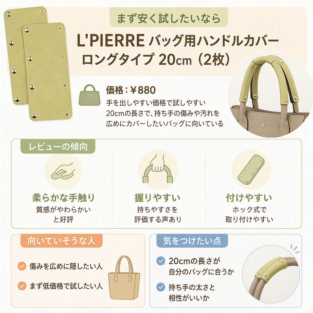 持ち手カバーを調べた私が、長さと革の違いを見比べて決めやすくなった 
