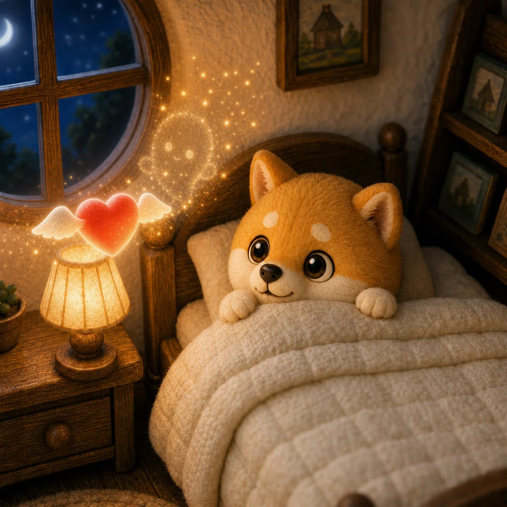 おばけが消えてほっとする子犬