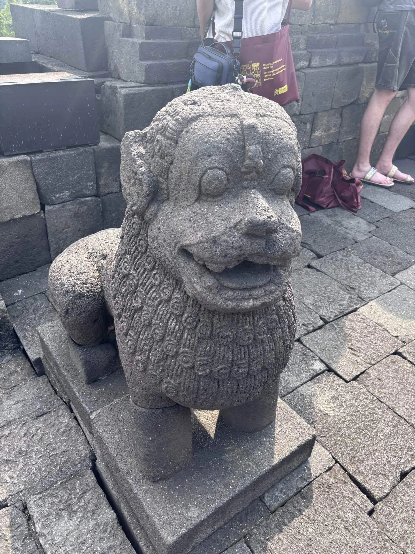 仏教美術　ボロブドゥール寺院　安山岩石粉　レプリカリリーフ　2点　V　R8999 1人旅のボロブドゥール遺跡観光記🇮🇩｜ねぎとろ人