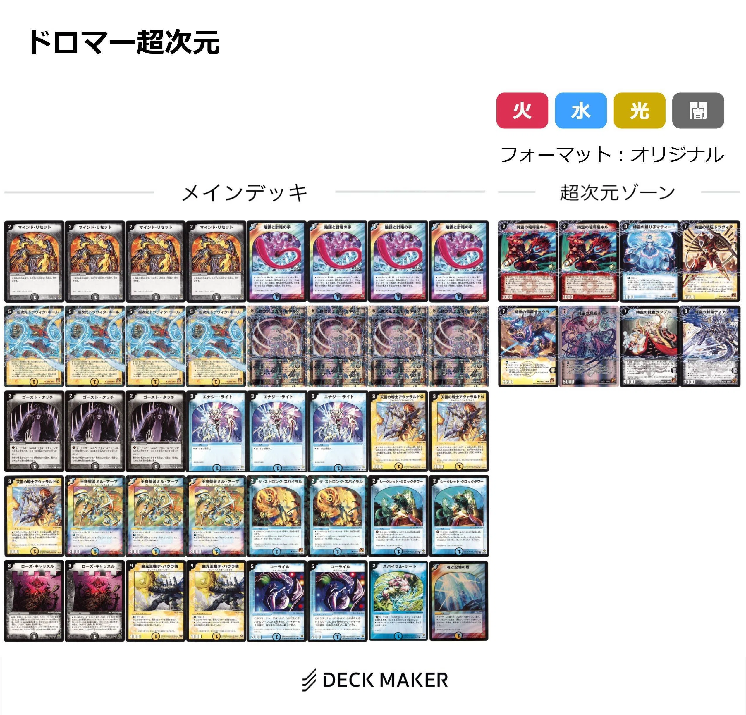 ドロマー暴発そして覚醒へデッキ　超次元ゾーン、スリーブ付き 途切れないように消えないように【DuelMastersMemory2026夏15日目