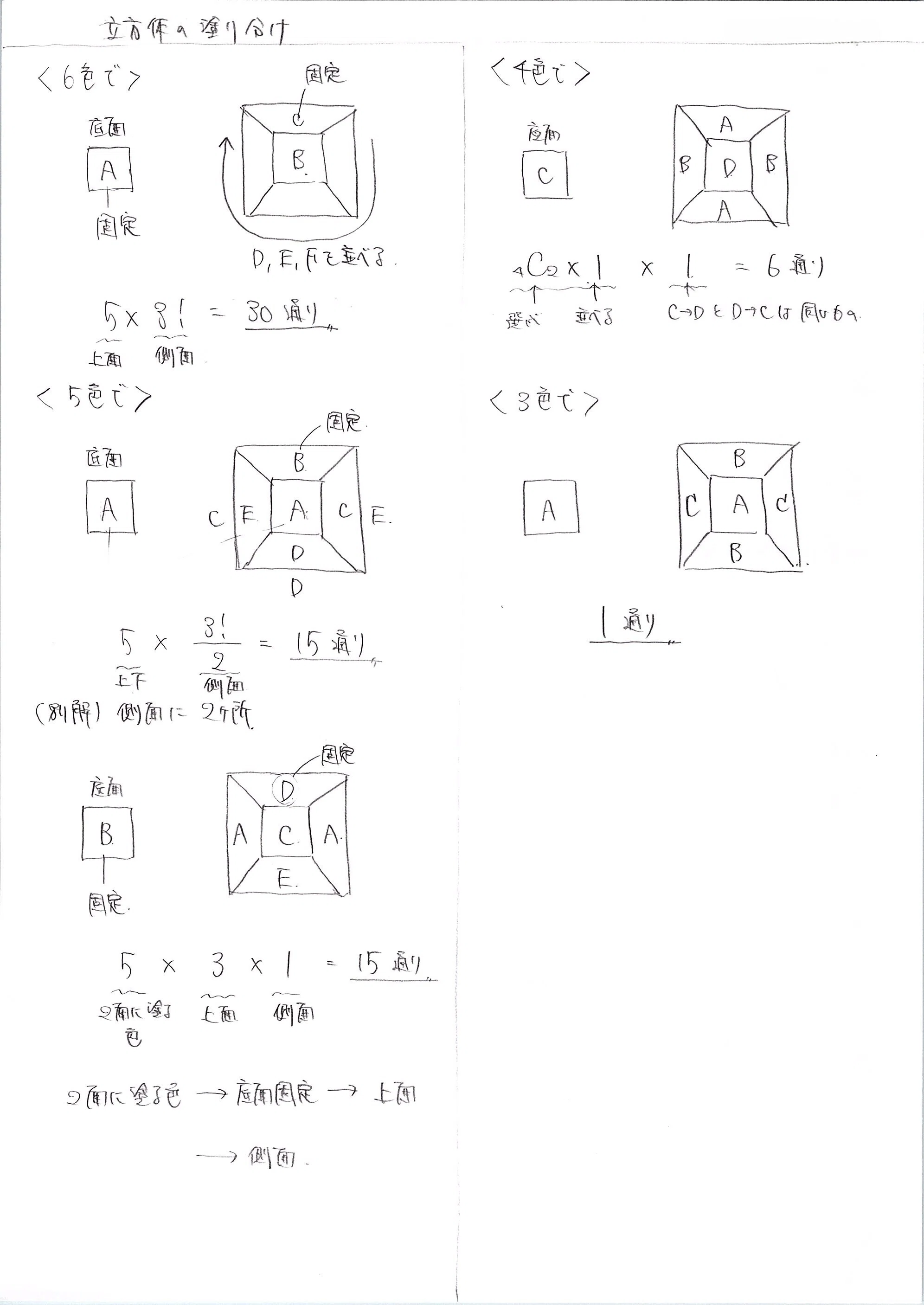 Learning Math by Hand: Coloring a Cube (Class Notes #25)｜鳩の家庭教師│川口・鳩ヶ谷周辺