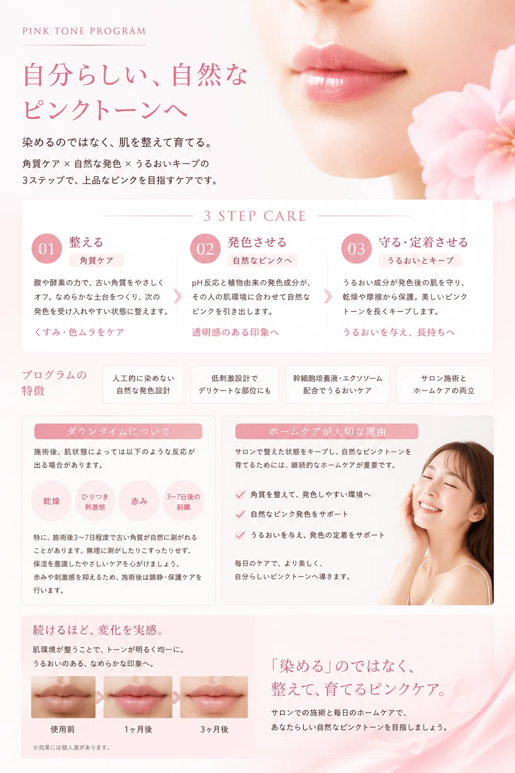 ピンクトーンの成分とダウンタイム💋｜毛穴・シミ改善専門サロンMIRUS