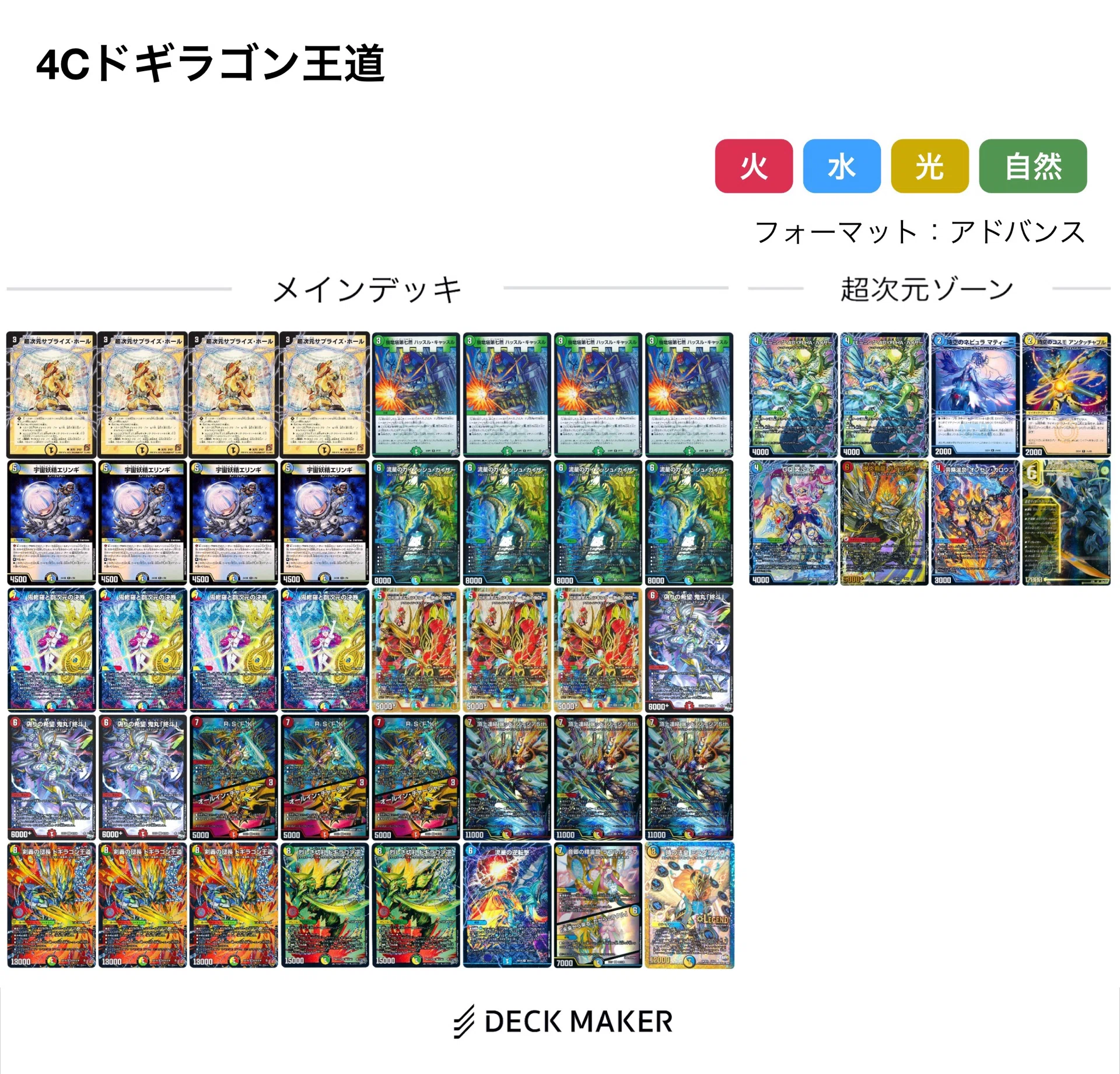 4cテレポート 4cドギラゴン王道 デッキ アドバンス 超次元付き 4cテ