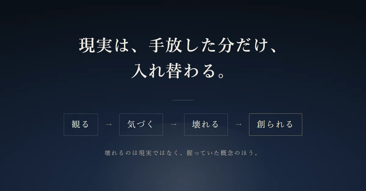 現実は、手放した分だけ、入れ替わる。