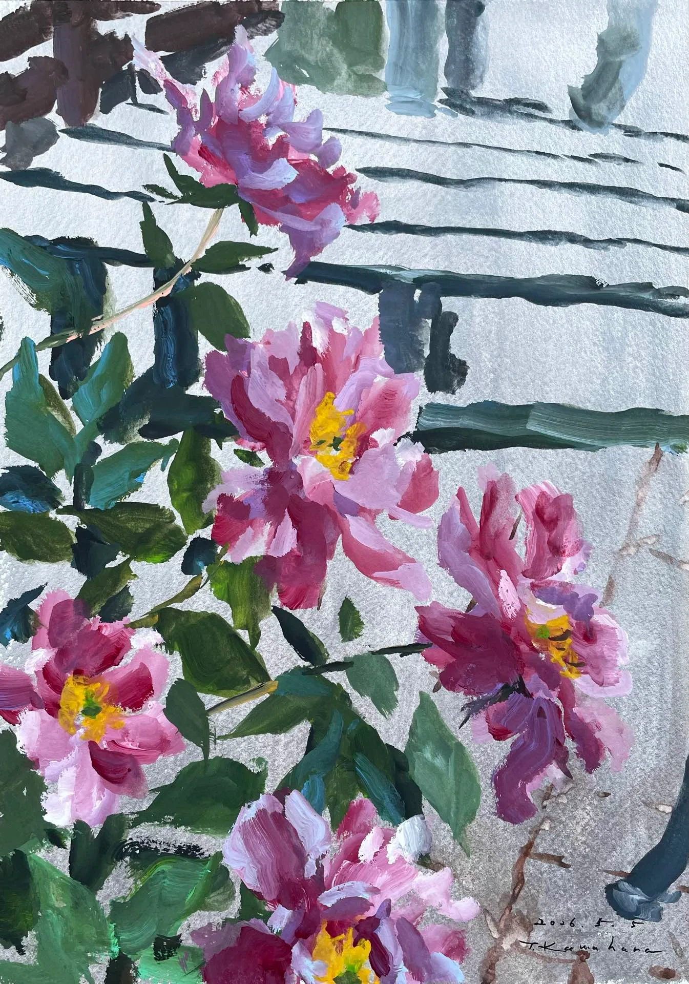 紙のほうが、先にいた ── 銀の地に芍薬を描く｜川原隆寛｜画家