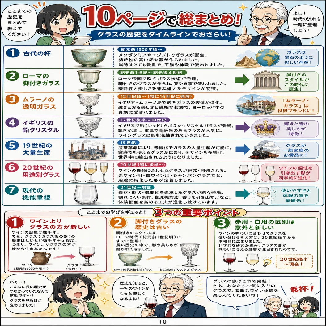 ワイングラスはいつ「今の形」になった？ 2500年の歴史を漫画でたどっ