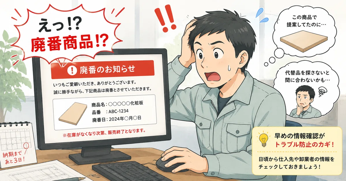 廃番建材が見つからず困っている様子