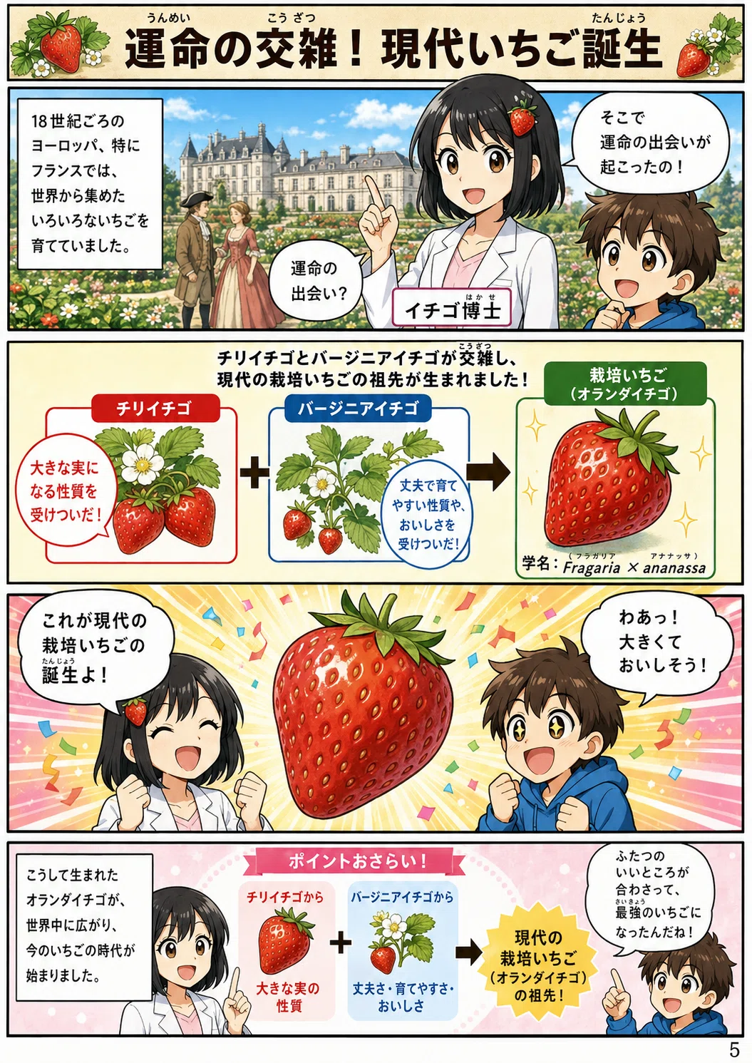 🍓いちごは世界を旅して生まれた。漫画でわかる「いちご300年の歴史