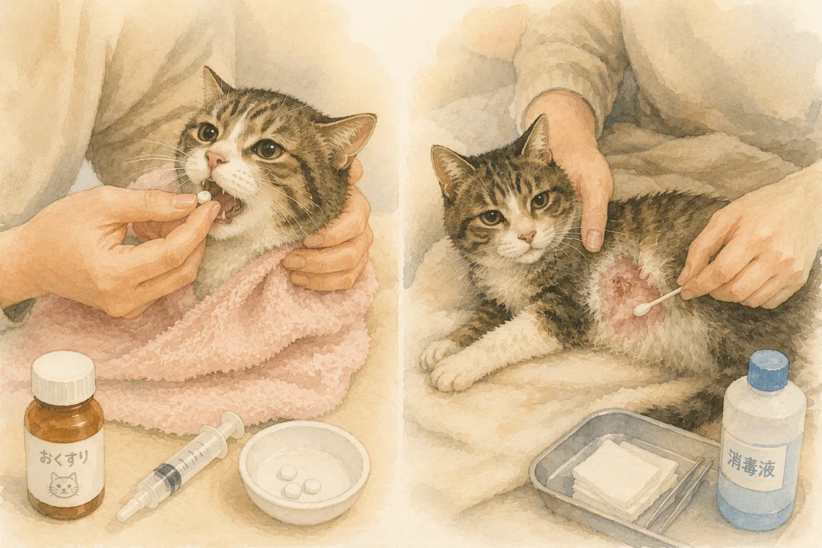 病気やケガの猫