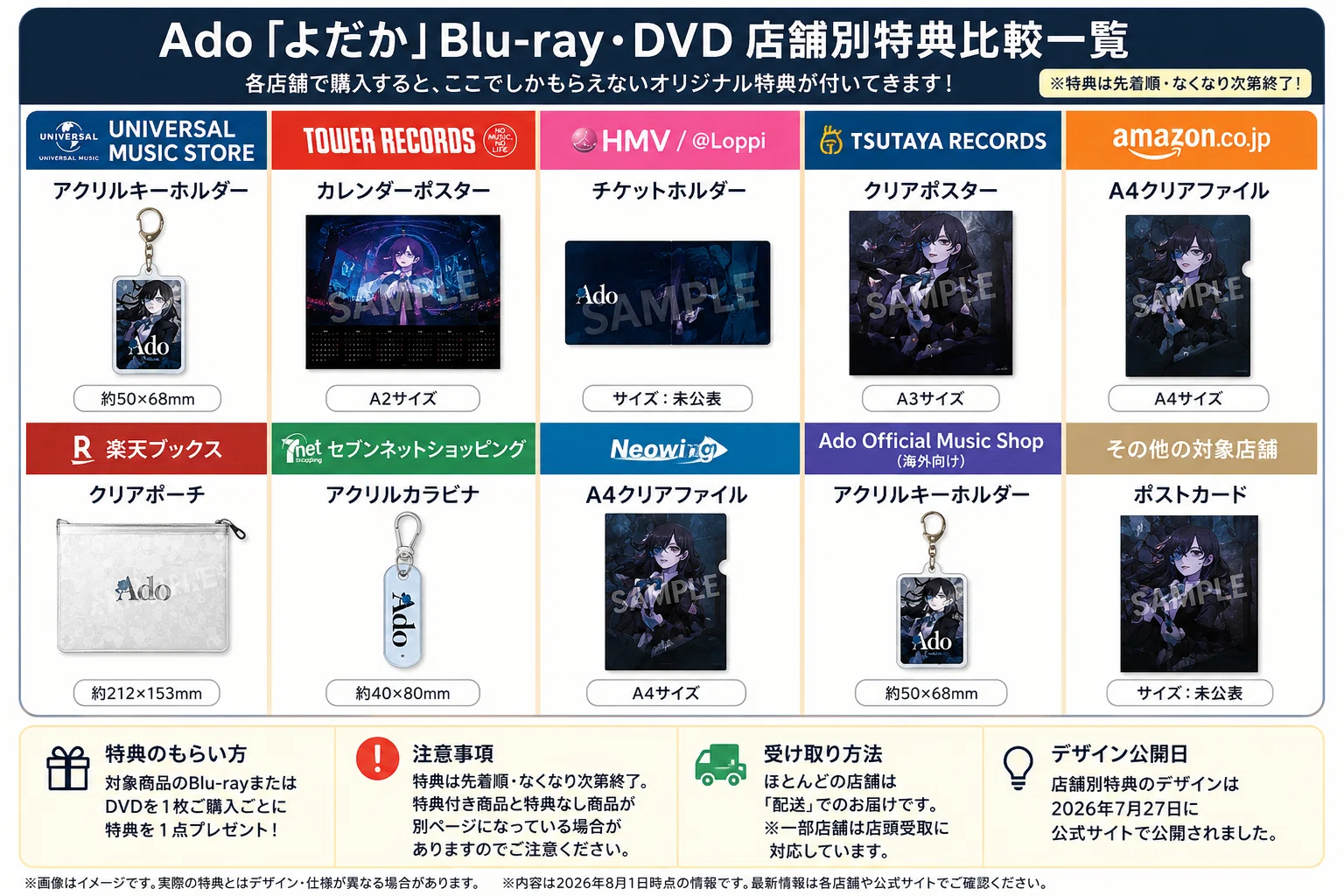 Ado『よだか』Blu-ray・DVD 店舗別特典比較｜楽天・Amazonなど、どこで