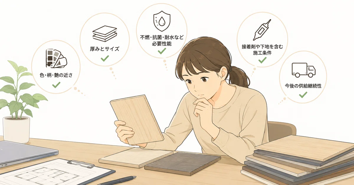 廃番建材の代替品を選ぶときの確認事項