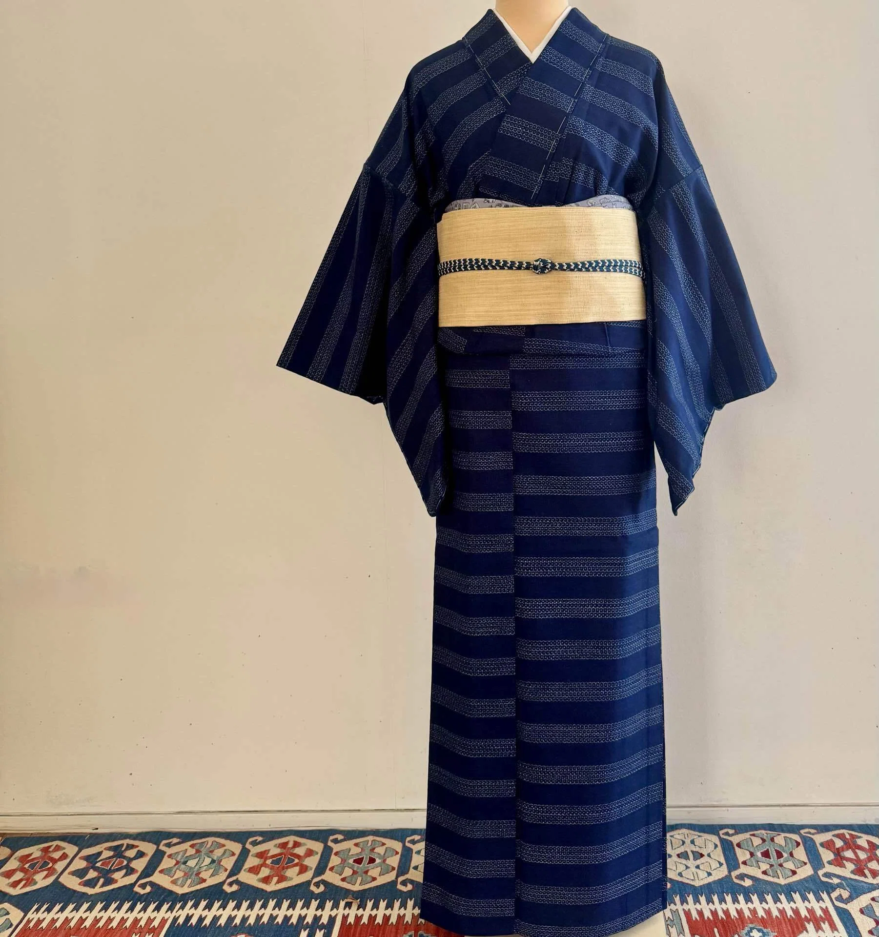 久留米絣森山虎雄作単衣着物｜夢吉きもの