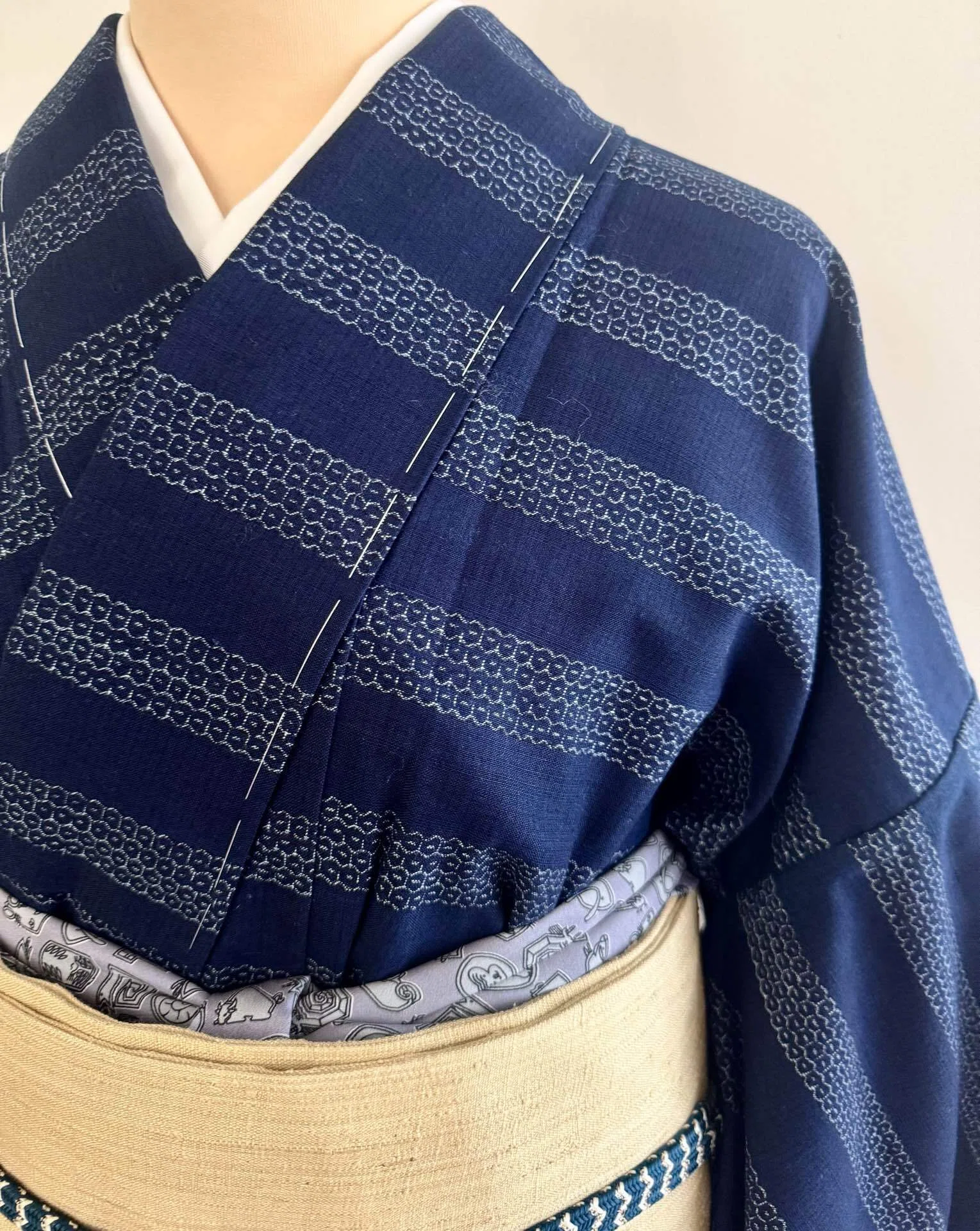 久留米絣森山虎雄作単衣着物｜夢吉きもの