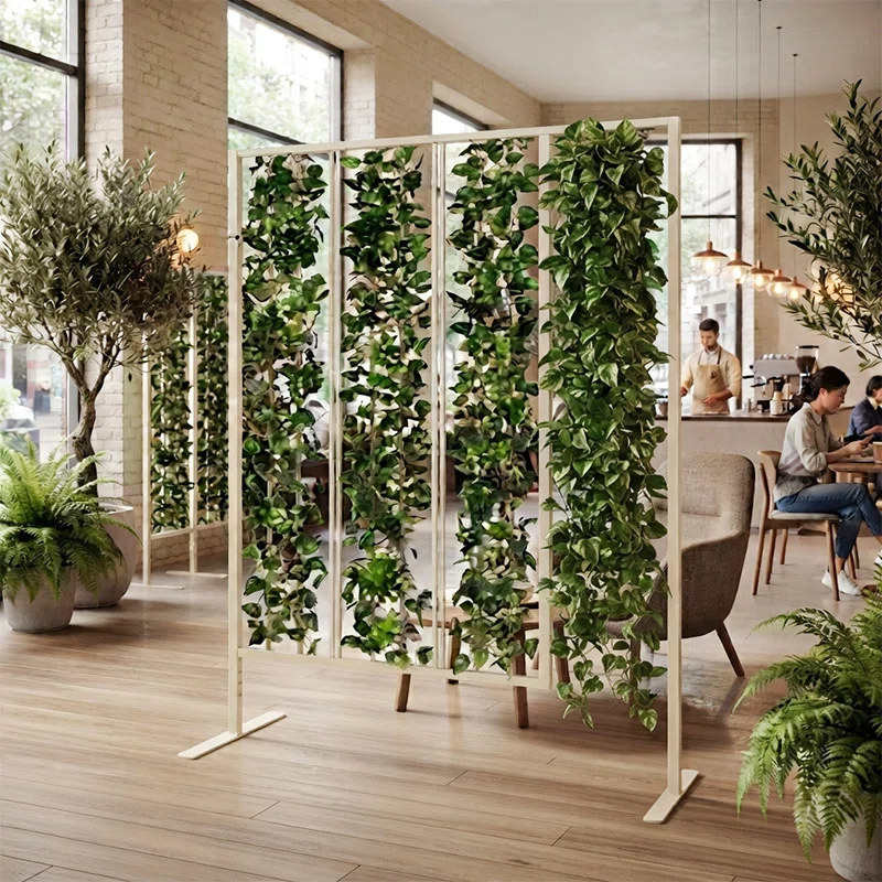 植物装飾で圧迫感を抑えながら空間を仕切るグリーンパーテーション|誉PRINTING