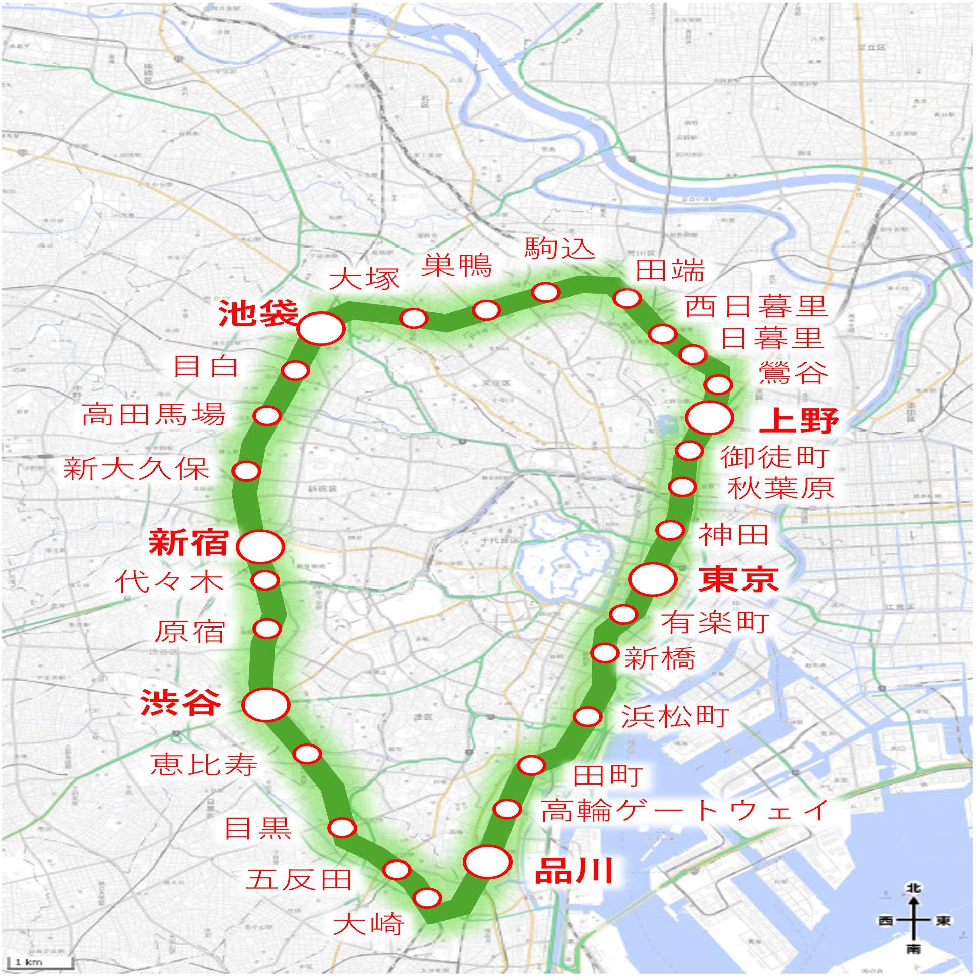 山手 線 の 内側