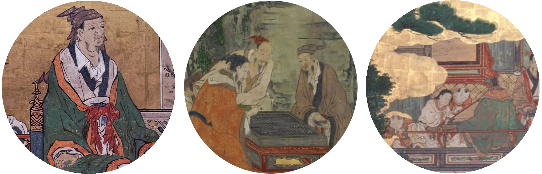 大英博物館展出品作④狩野宗眼重信《琴棋書画仙人図襖》桃山時代末