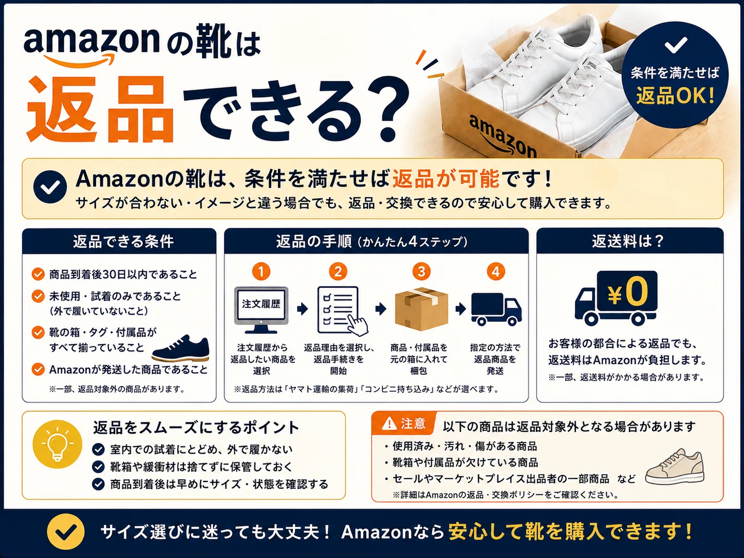 Amazonで靴を買うのはアリ？返品・サイズ交換・試着を解説｜靴マニア