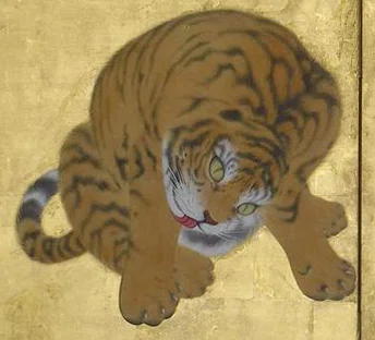 大英博物館展出品作⑤円山応挙《虎の子渡し図屏風》天明元年-2年（1781