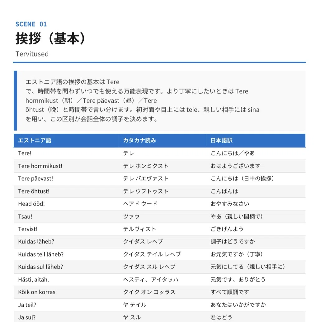 🇪🇪究極のエストニア語｜ゼロから中級 完全学習テキスト（全10章＋