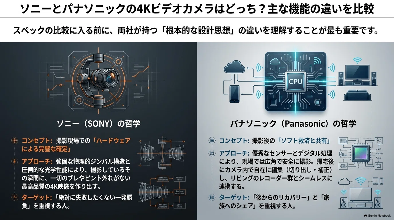 4Kビデオカメラはソニーとパナソニックどっち？特徴を比較｜「徹底比較