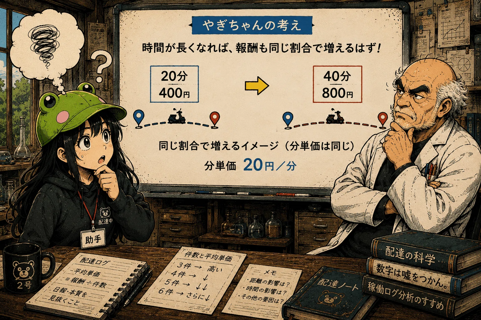 空想配達読本 第1話『ウーバーは稼げない？』 ② 時給はどう作られる
