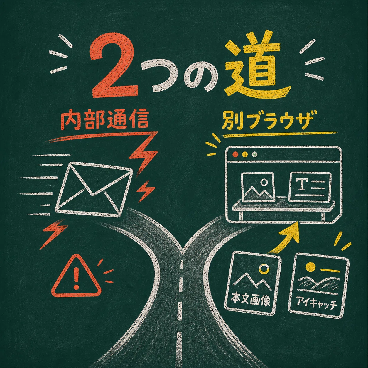 内部通信と別ブラウザの2つの道