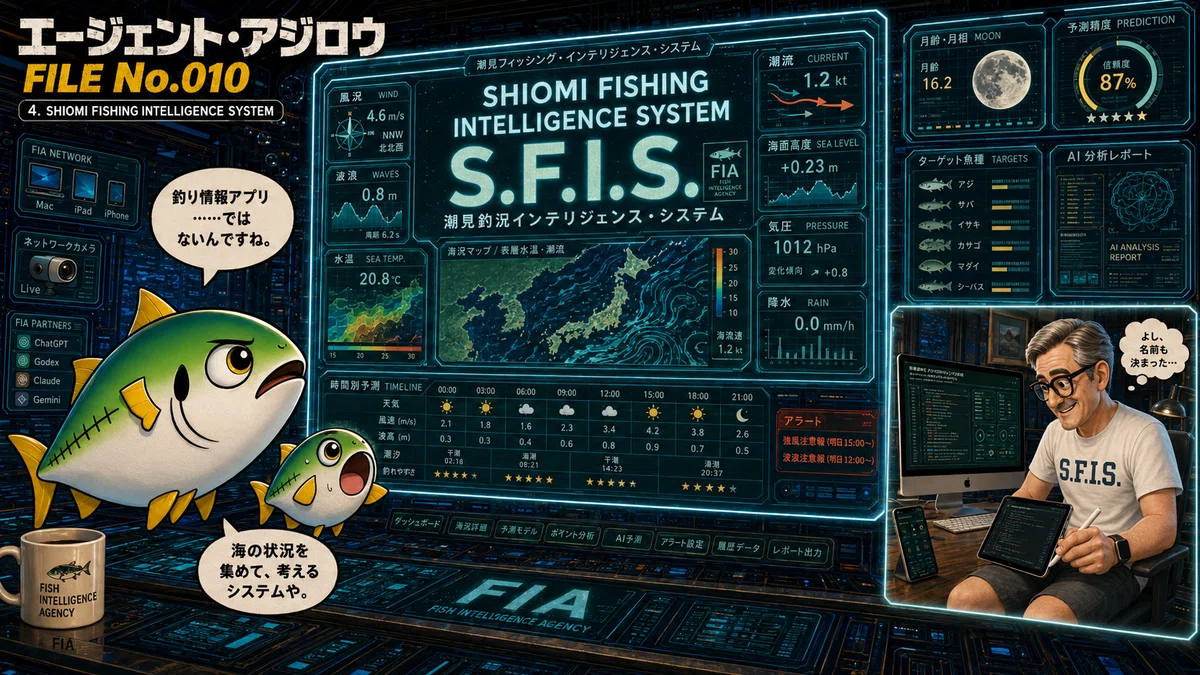 エージェント・アジロウ FILE No.010緊急調査！潮見魚心、ついに釣況インテリジェンス・システムを開発する――調べすぎる男は、とうとう ...