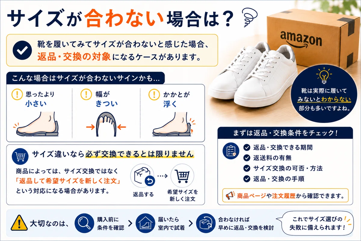 Amazonの靴は返品できる？返品・サイズ交換・試着を解説｜靴マニア