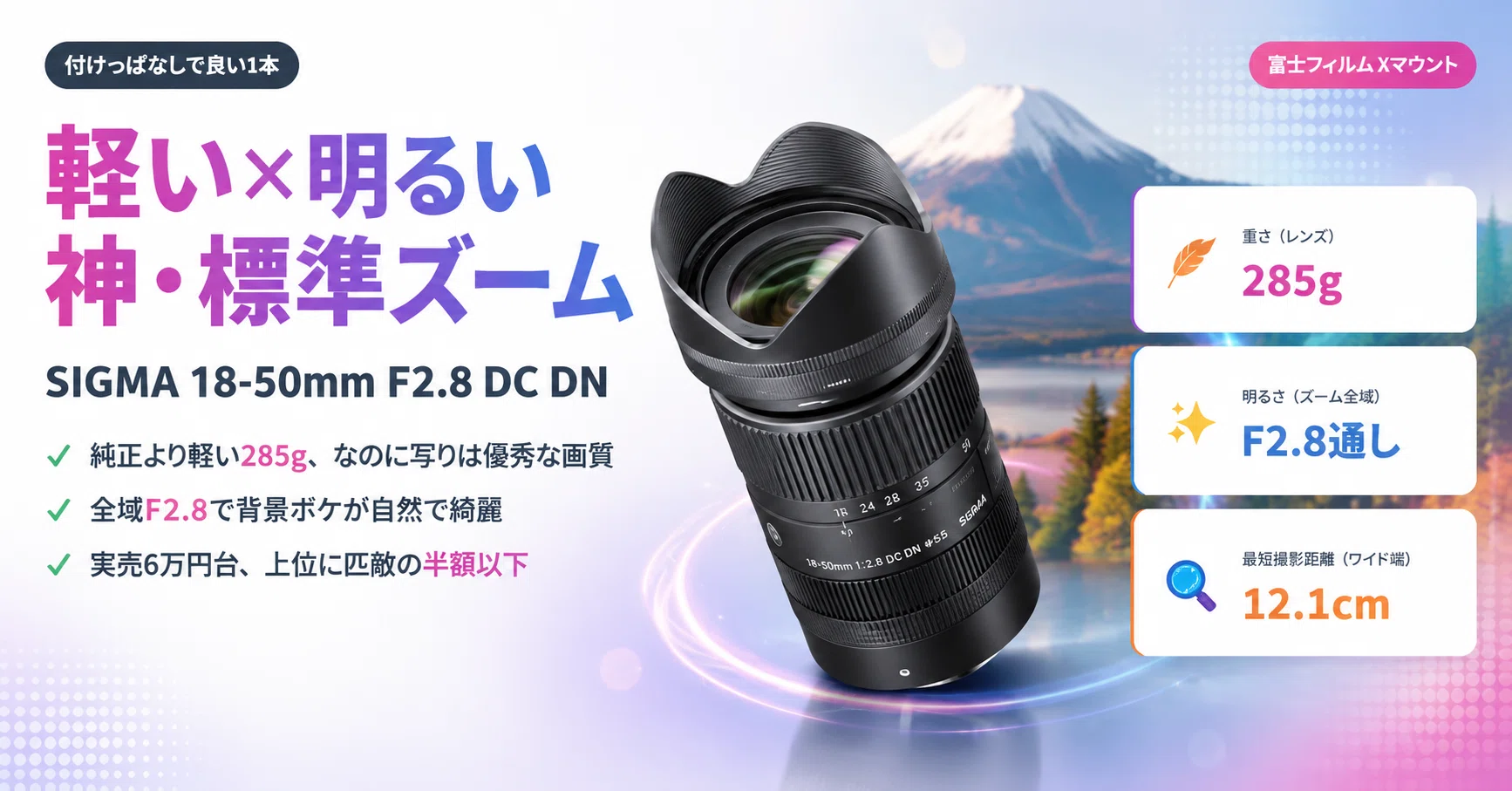 神レンズ】富士フイルムに付けっぱなしで良い1本 SIGMA 18-50mm F2.8