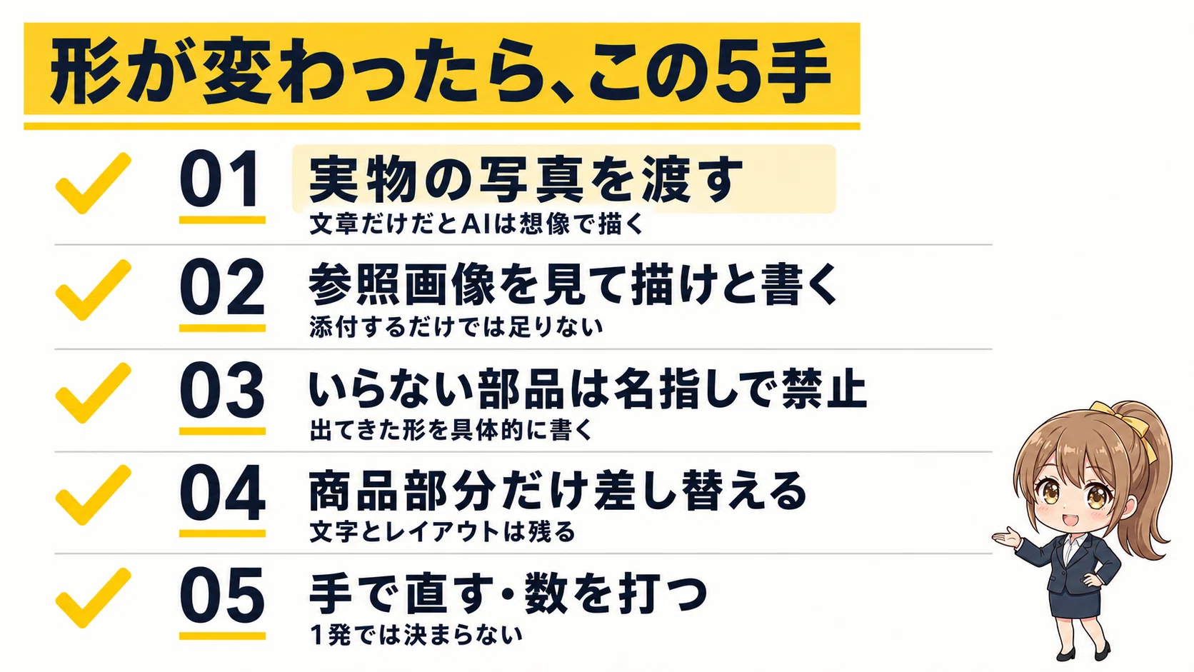 AIの商品画像、形が変わる問題の直し方5つ｜しーまん