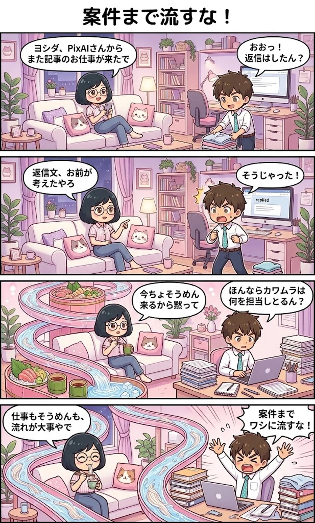AI画像編集】近所の散歩を思い出旅行に！アニメ画像のポーズ・背景