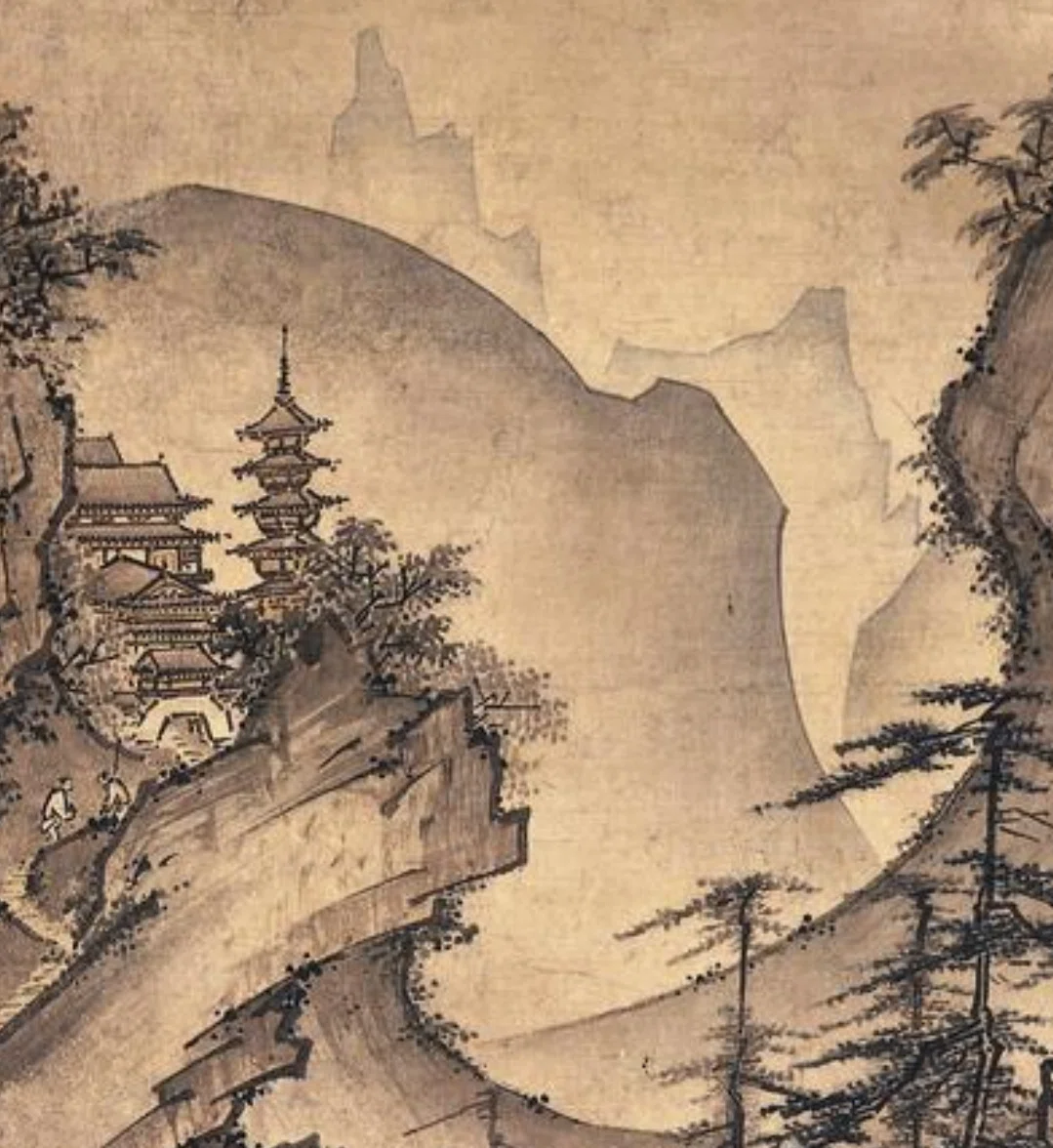 大英博物館展出品作⑧伝祥啓《山水図》明応9年（1500）頃、大英博物館