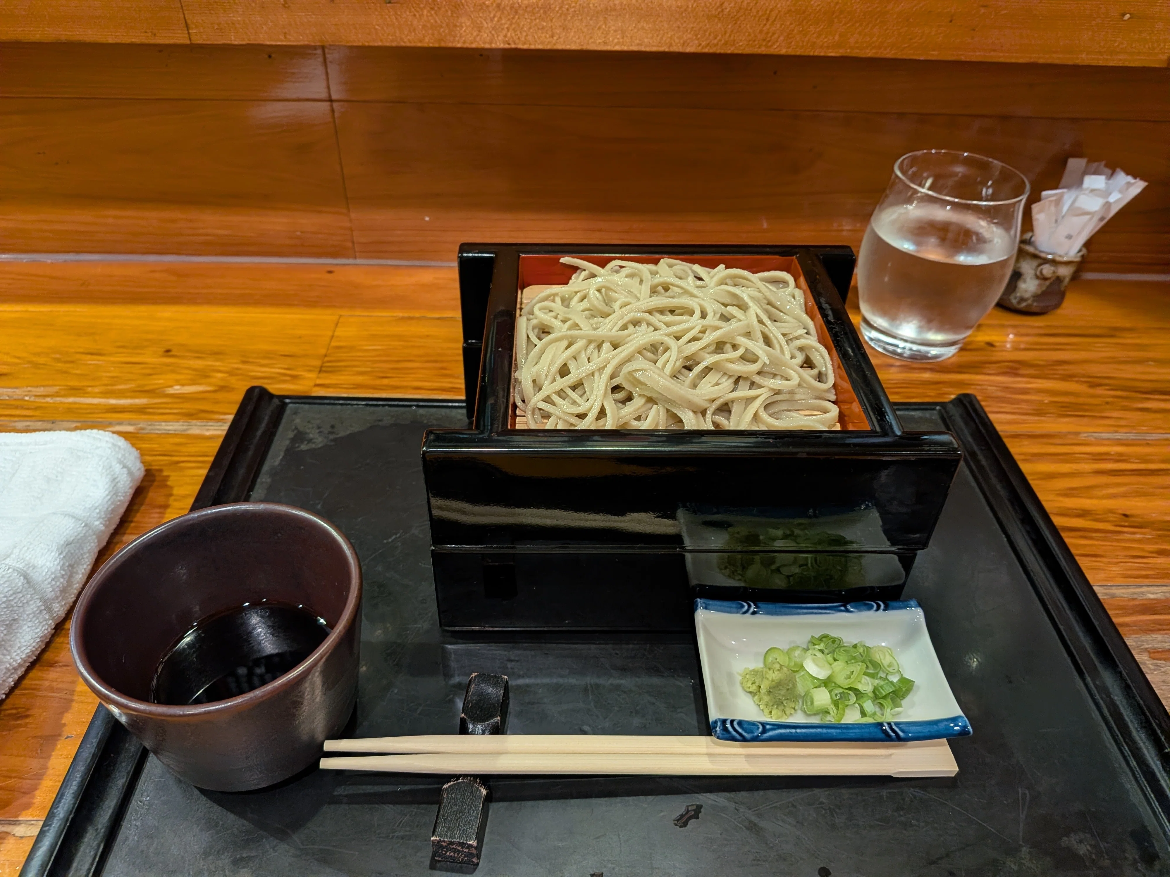 おいしい(^-^)お蕎麦屋さん 墨彩画 額装込 おいしい(^-^)お蕎麦屋さん