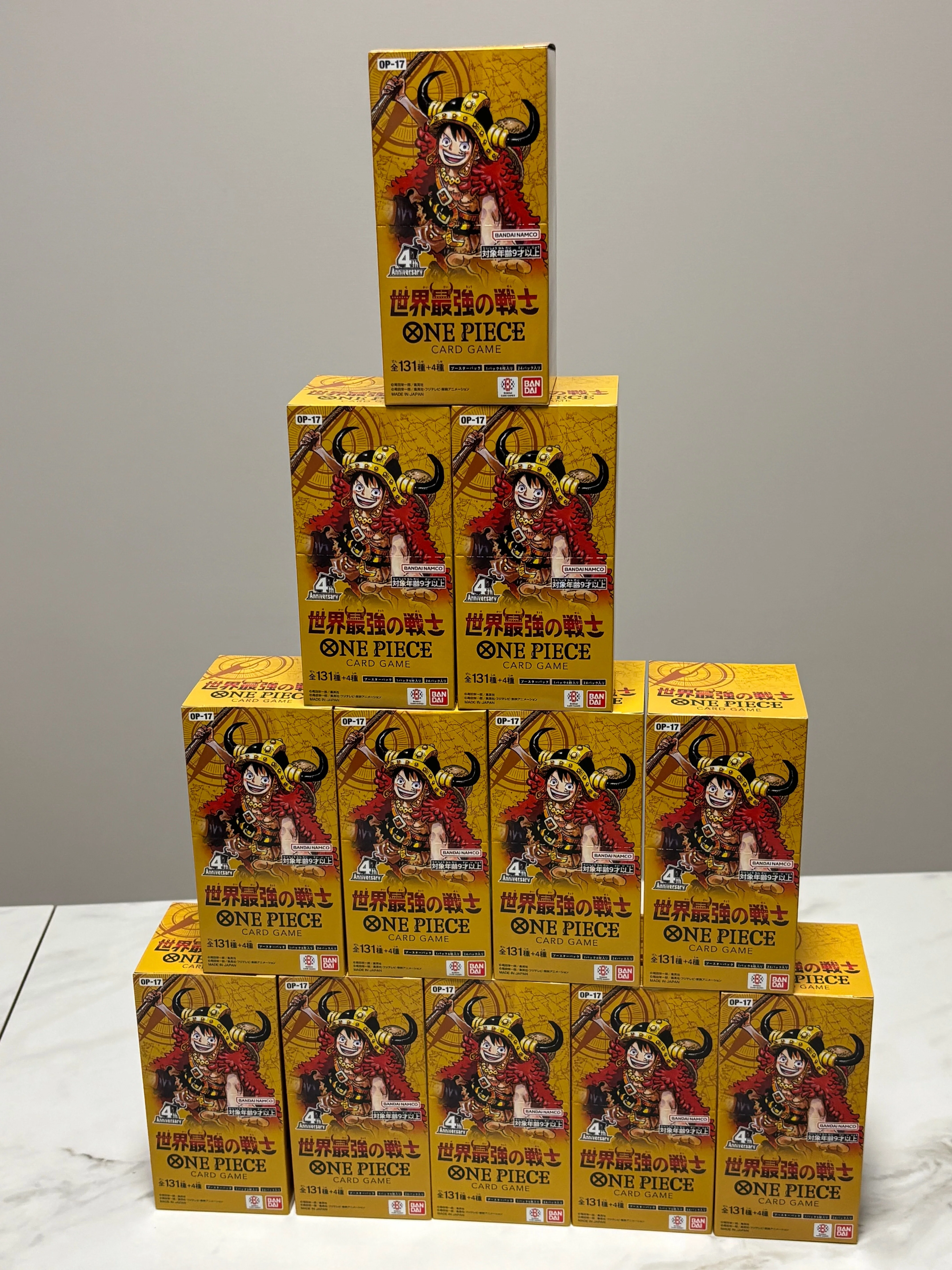 ワンピースカード「世界最強の戦士」1カートン（12BOX）【未開封】 1カートン徹底検証】世界最強の戦士12BOX｜重量・封入結果・当たり位置