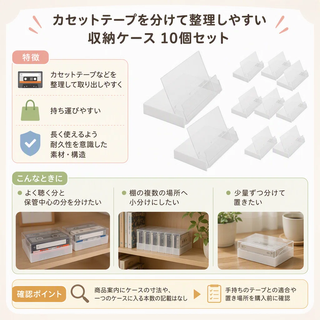 カセットテープ収納ケースはどう選ぶ？保管・展示・持ち運びで比べた4