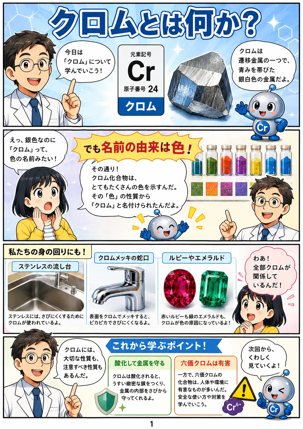 なぜステンレスは錆びにくい?「クロム」という不思議な元素の正体【漫画で学ぶ】|GPT漫画で学ぼう