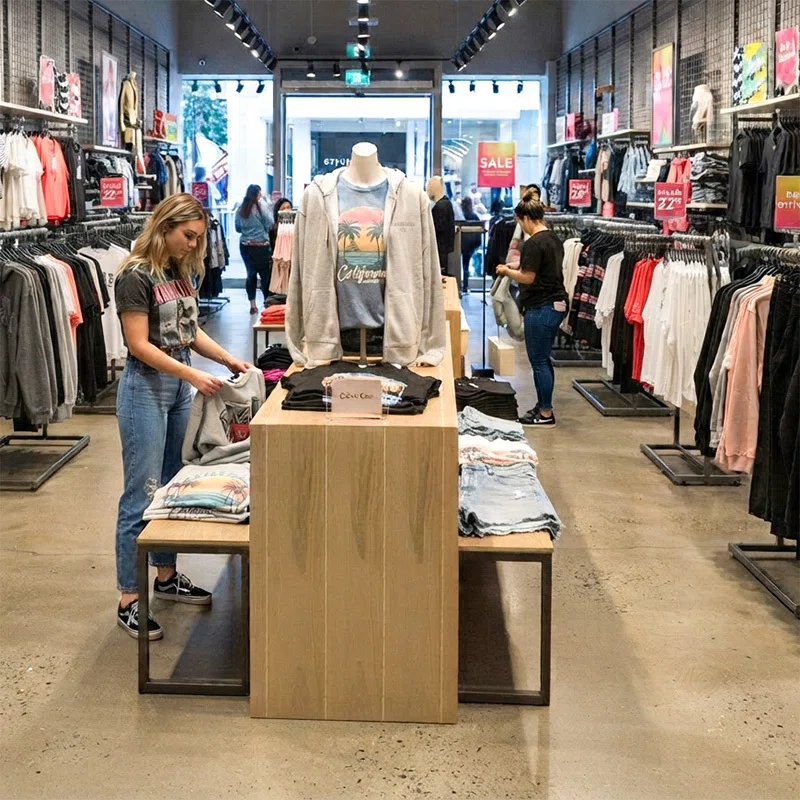 小売店の商品陳列に使える木製ネストテーブル｜誉PRINTING