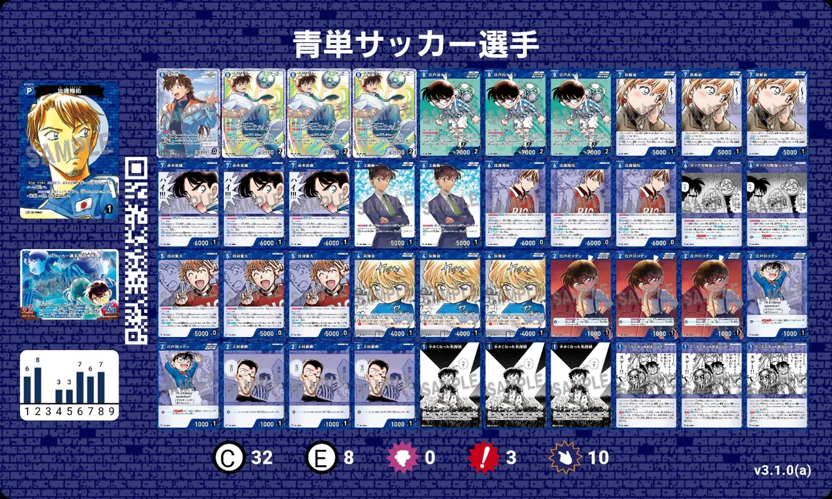 名探偵コナンカードゲームの第10弾環境におけるサンプルデッキレシピ