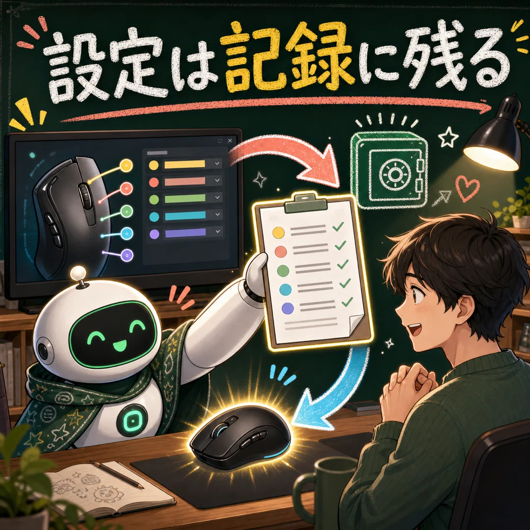 設定の記録が残る