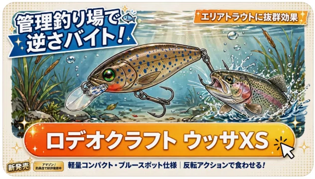 ウッサ　S　XS　ロデオクラフト　エリアトラウト ロデオクラフト ウッサXS インプレ】逆さに泳ぐ!?エリアトラウト必携