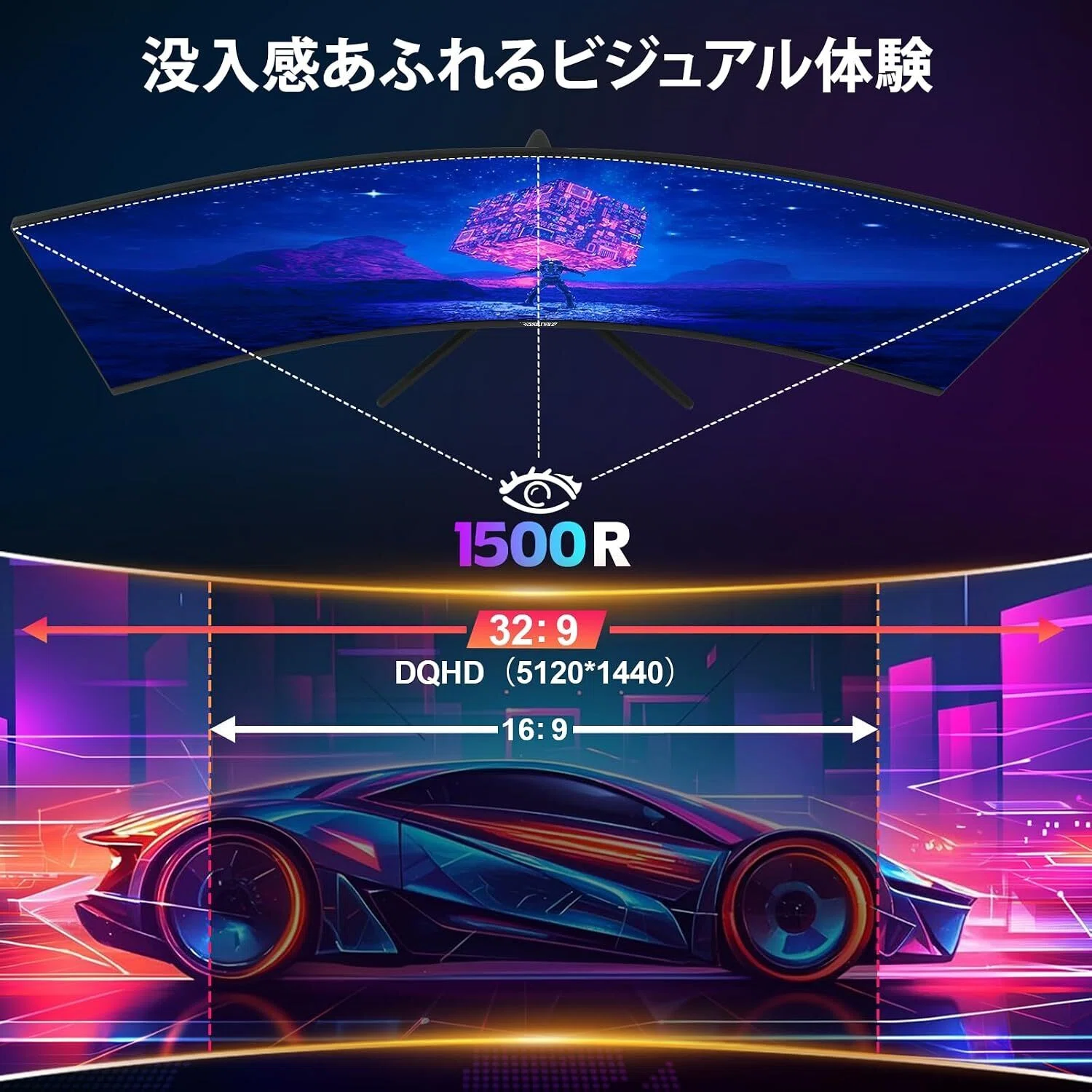最強レビュー】XUNDEFINED 49インチ 湾曲ゲーミングモニター 165Hz