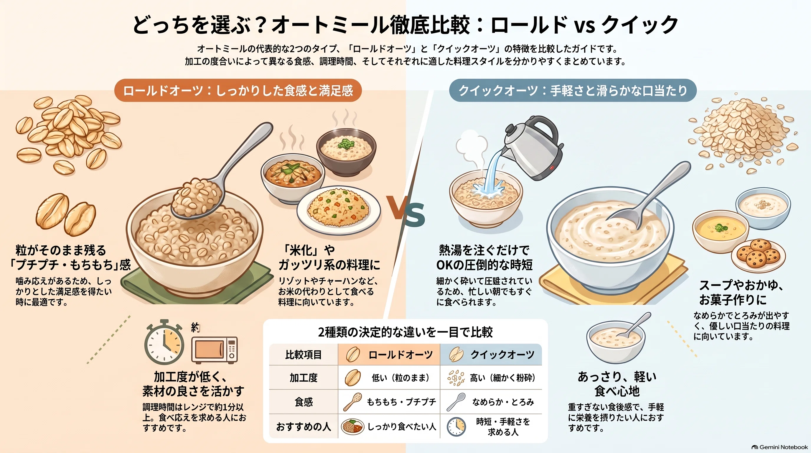 オートミールの食べ方はどっちが手軽？米化とアレンジのコツを徹底解説