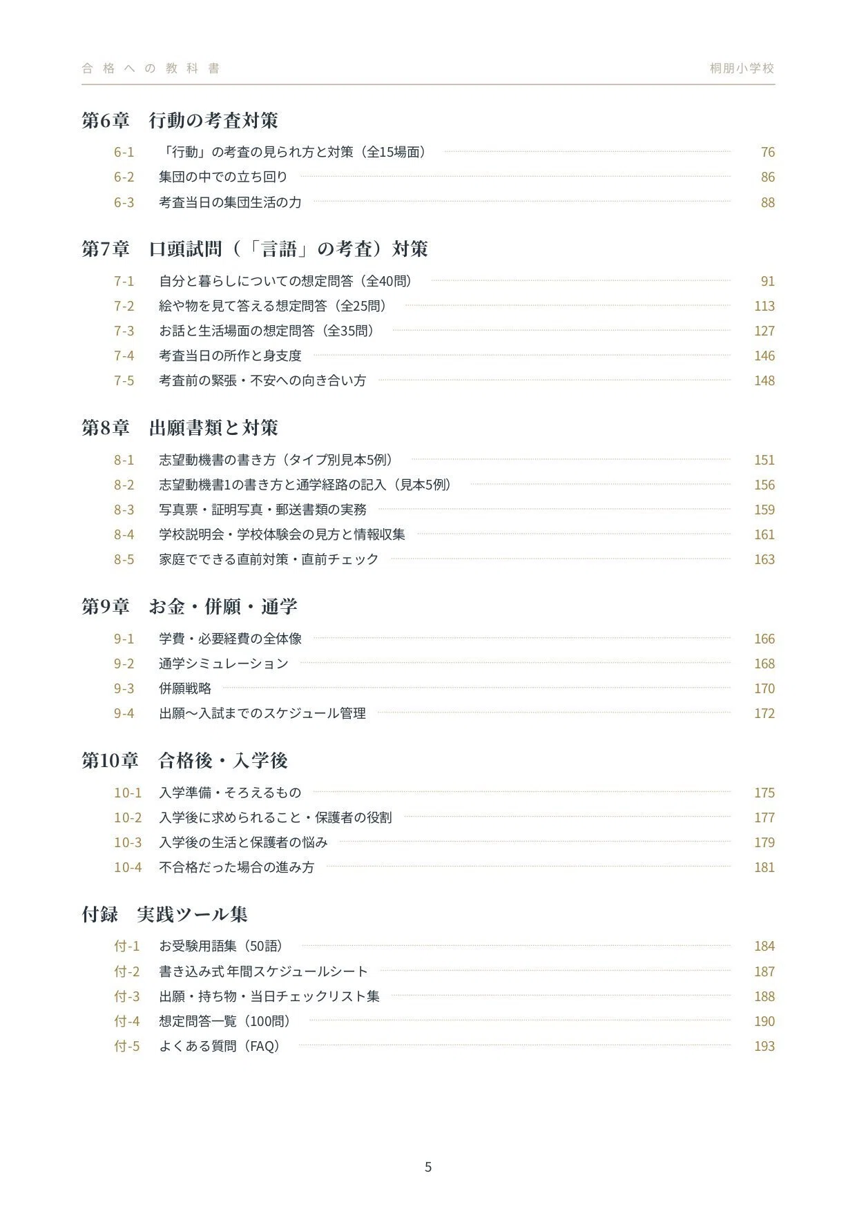 合格】Q&A付き 桐朋小学校 学校説明会資料 志望動機書記入例セット