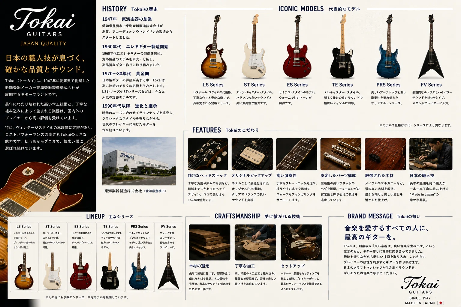 TOKAI（トーカイ）とは？“ジャパンヴィンテージ”を代表する国産ギター