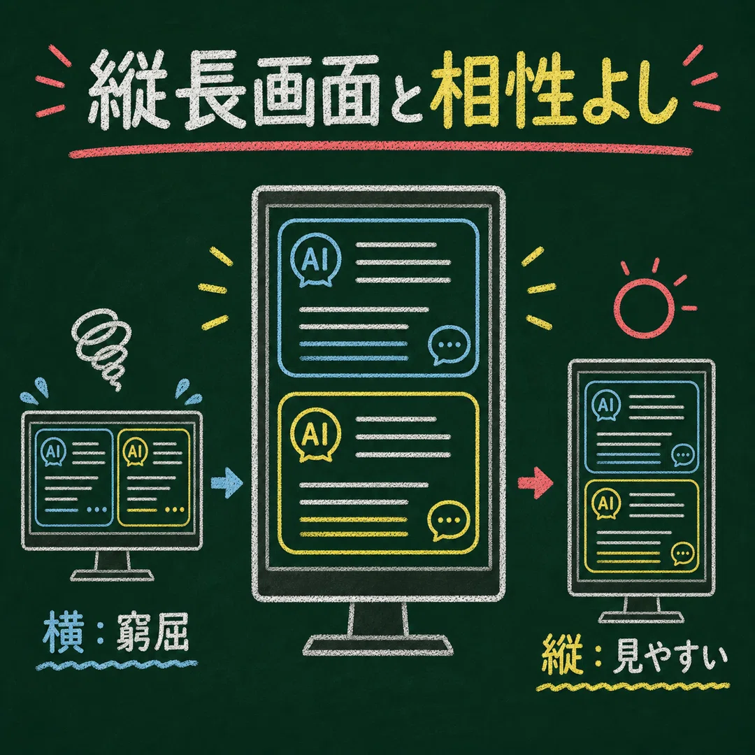 縦長モニターが向いている