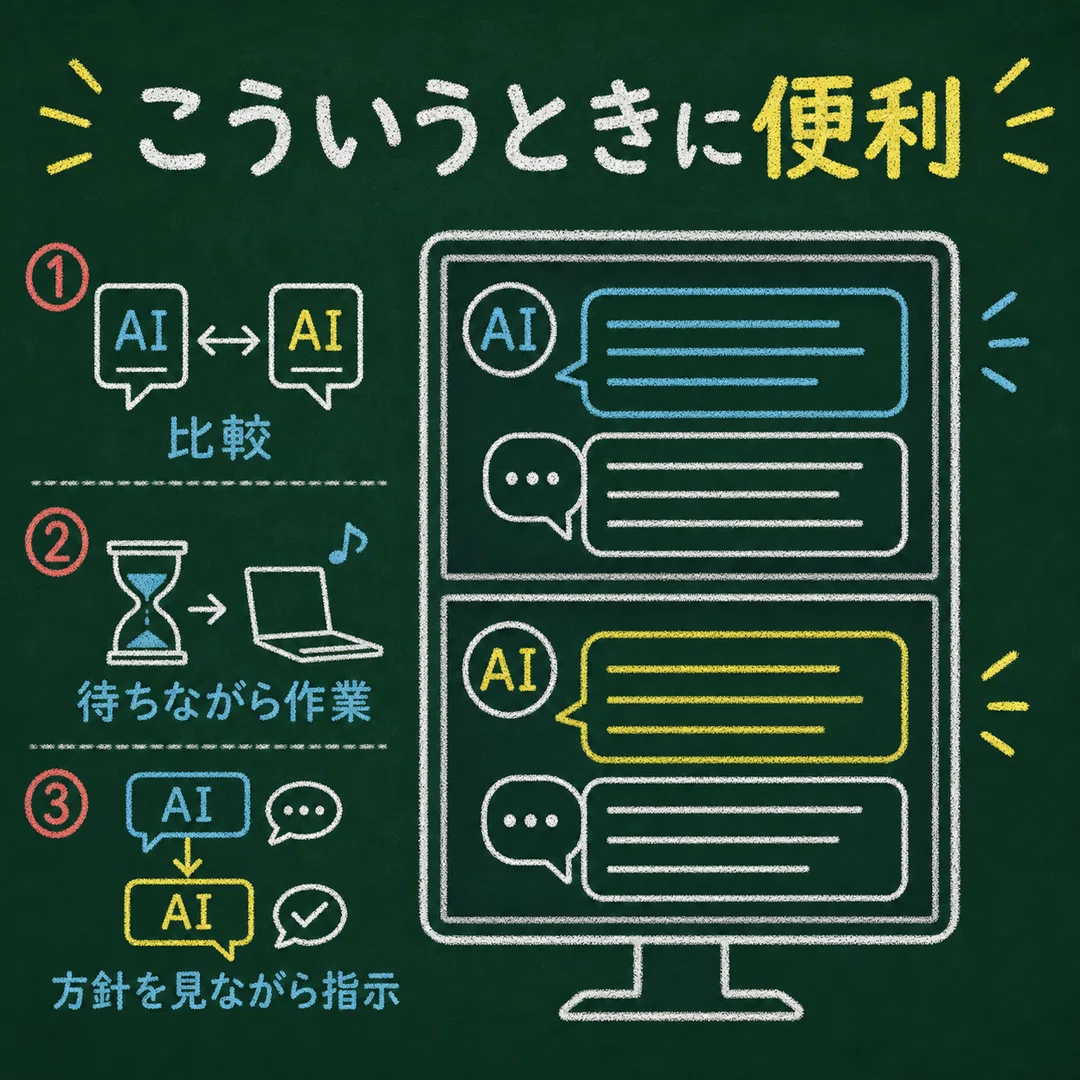 切り替えの往復がゼロになる