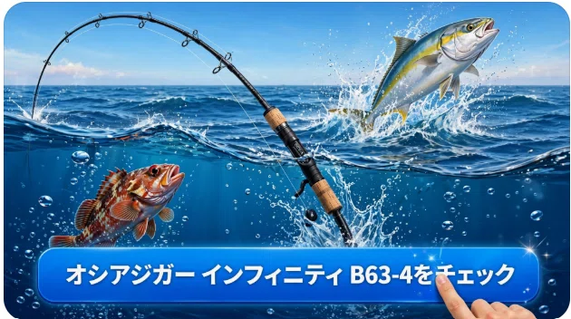 シマノ オシアジガー インフィニティ B63-4のインプレ 青物・中深海