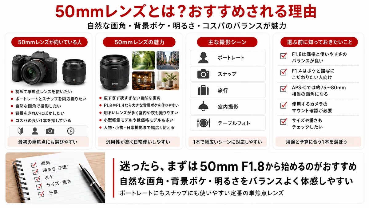 50mmレンズおすすめ15選｜初心者向けに選び方と35mm・85mmとの違いを