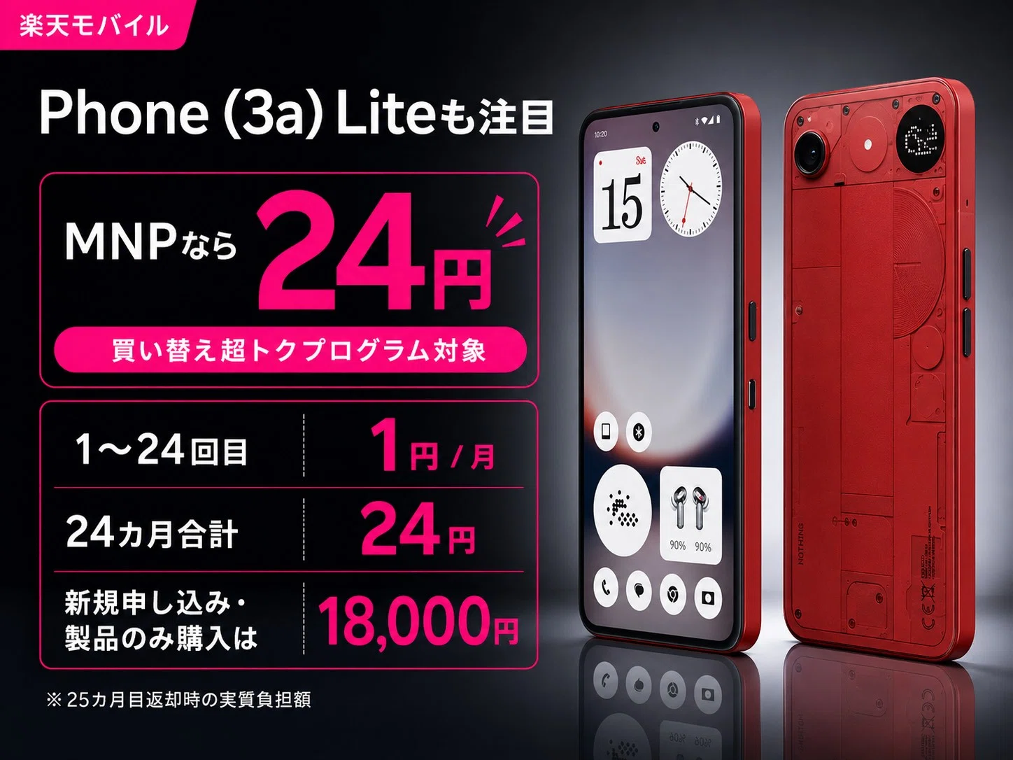 最大3万円値下げ】Nothing Phone (3)が楽天モバイルで大幅価格改定
