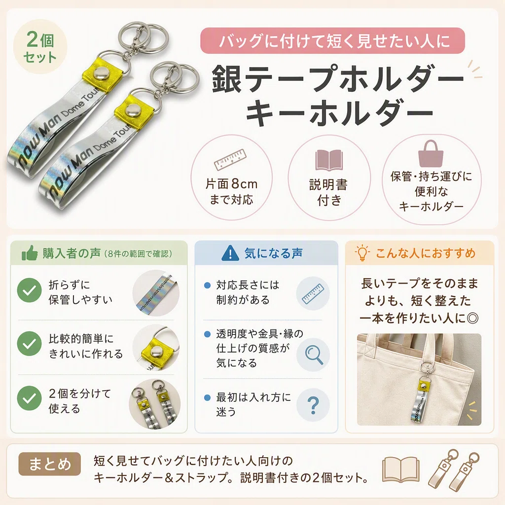 銀テープホルダーは長さと幅で選ぶ。4タイプのセット内容と持ち歩き